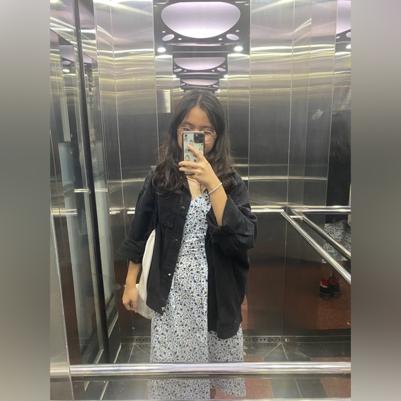 Blue floral midi dress - Picture 7 of 8